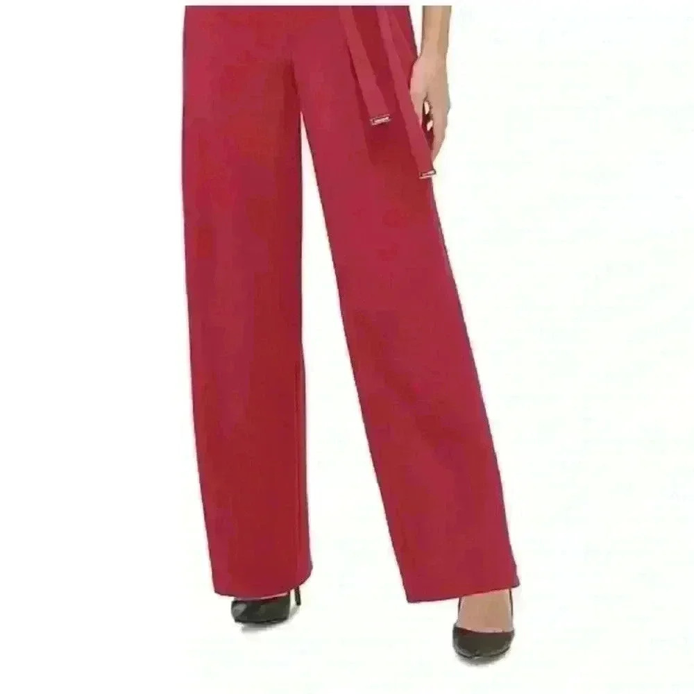 Tommy Hilfiger Women's Crepe Belted Jumpsuit - Picture 2 of 6